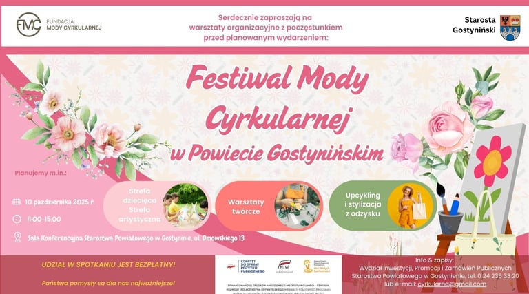 Plakat reklamujący Spotkanie przygotowawcze Festiwalu Dobrej Mody