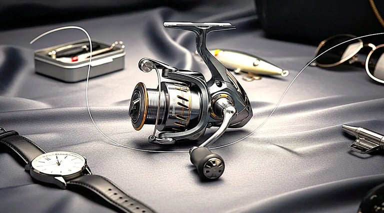 molinete-shimano-pesca-tucunaré-prata-com-dourado-imagem gerada por ia