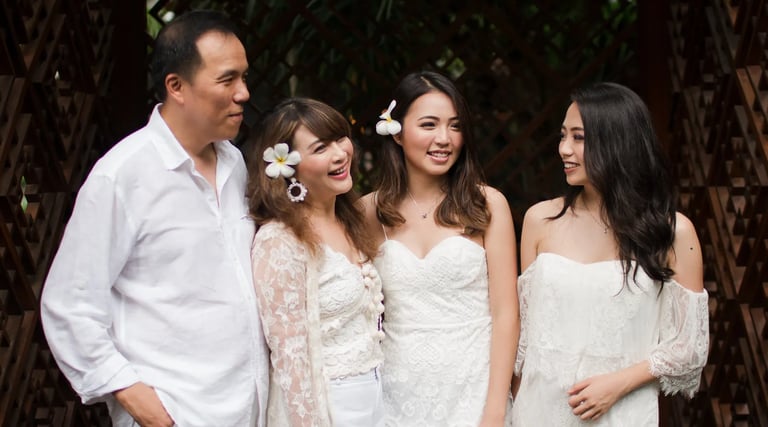 Candid family portrait during a relaxed photography session at Indigo Seminyak Bali