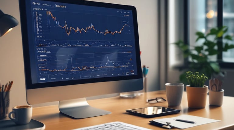 a man riding a skateboard down a street next to tall buildings