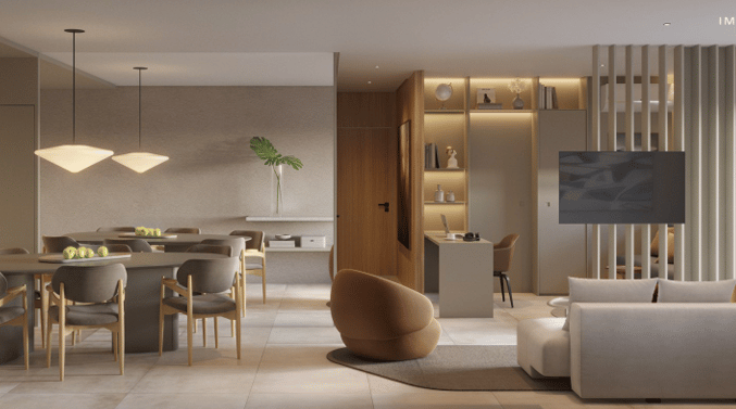 Imagem de dentro do apartamento de 95M²