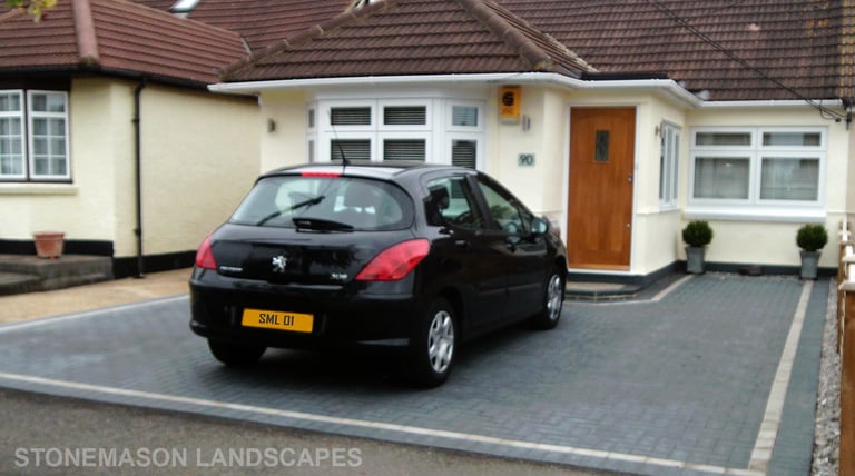 Standard charcoal block paving driveway instalation