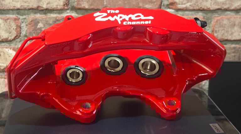 CTSV front calipers powder coated in Astatic Red for The Zupra Channel