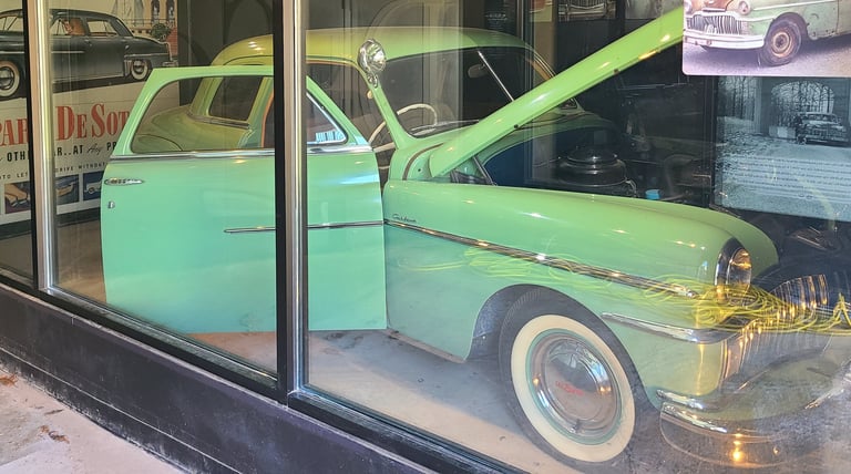 Huntsville, AL - William Burritt's restored 1949 light green DeSoto