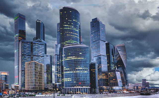 Office Buildings at Night