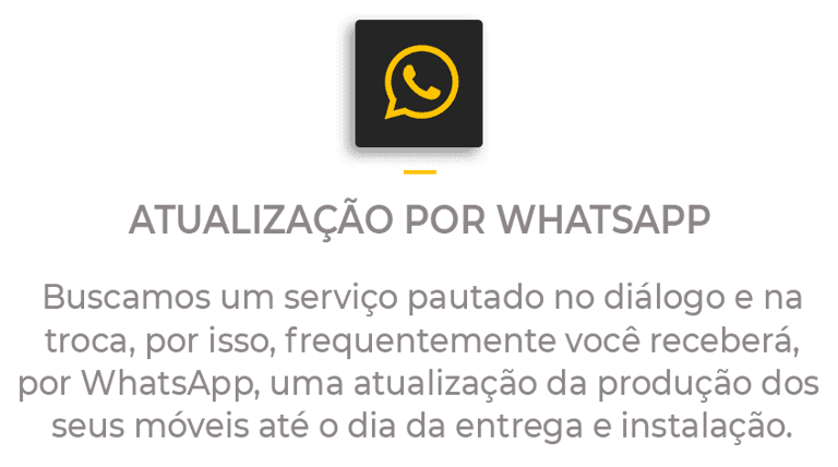 Ícone do WhatsApp para acompanhamento da produção dos móveis