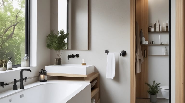 A supermarket aisle filled with various cleaning products, organized neatly on shelves. Promotional sale tags are visible on many items, indicating discounted prices. A promotional stand-up banner on the left features a smiling woman holding clean laundry, with a slogan in Hindi.