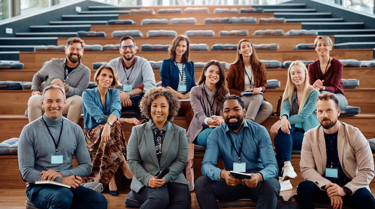 A PR photo of a local council at a conference