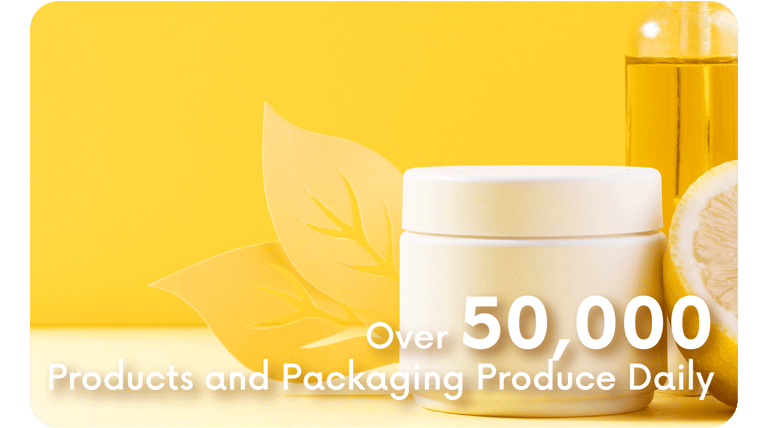 Beautihub produced over 50,000 products and packaging daily
