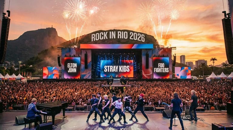 Rock in Rio 2026: Elton John, Stray Kids e Foo Fighters no Line-Up