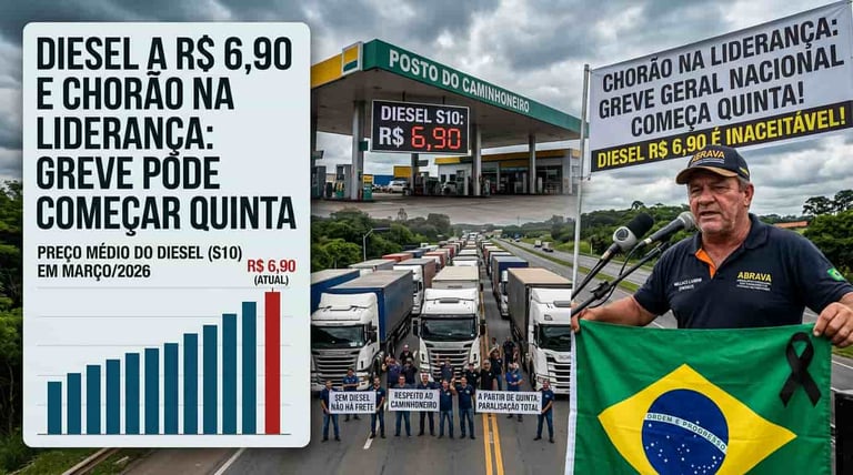 Diesel a R$ 6,90 e Chorão na Liderança: Greve Pode Começar Quinta
