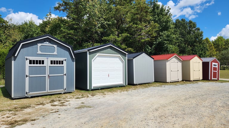 Shed lot in Farmville showing shed inventory