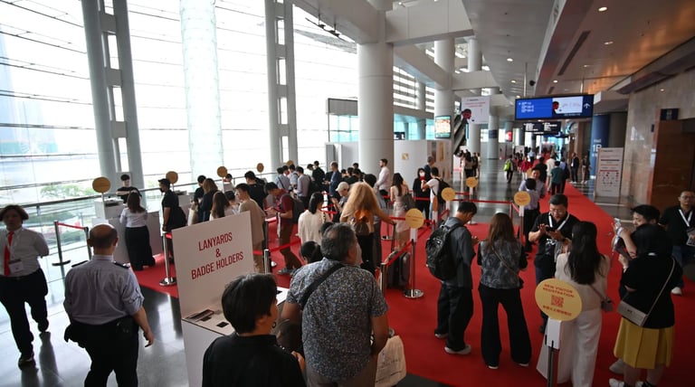 	Badge scanning at the entrance to Vinexpo Asia 2026