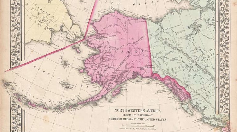 Alaska map for Trump - Putin Meet