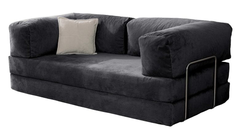 a couch with pillows and pillows on it