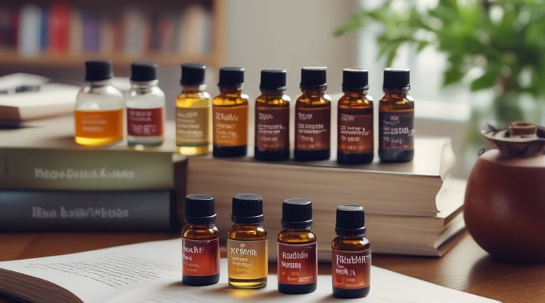 A serene spa setting with essential oils and candles.