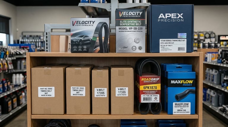 Belt and hose packaging options: neutral, branded and premium retail packaging