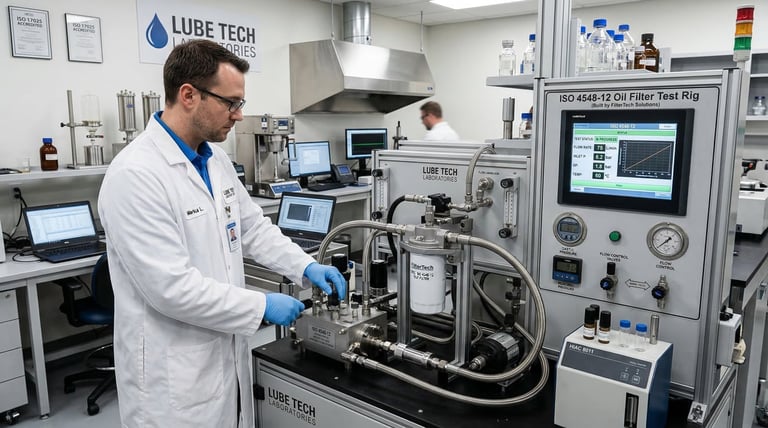 Professional quality control laboratory ISO 4548-12 oil filter testing equipment hydraulic test bench