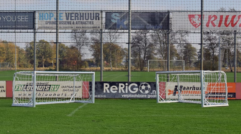 Aluminium goal op maat geproduceerd voor een vereniging
