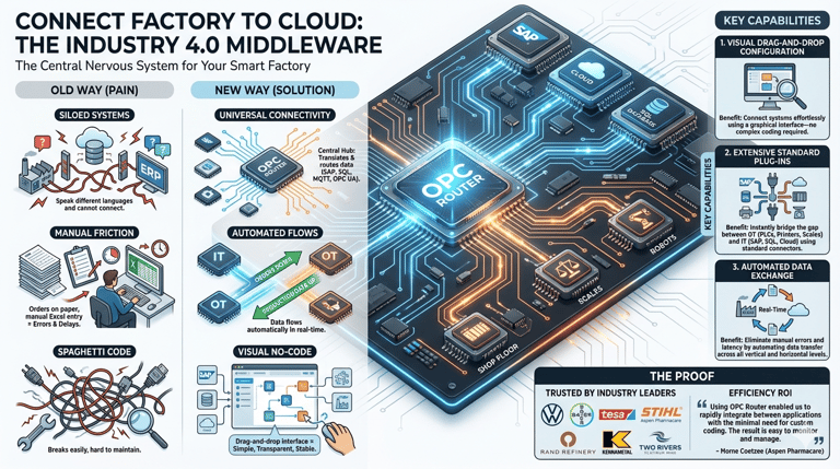 OPC Router, industrial automation, SAP, ERP, Rest