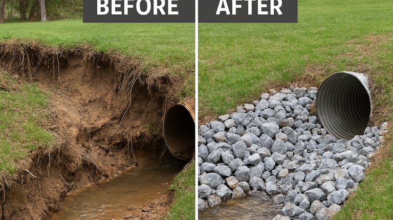 culvert erosion damage repaired by Douglasville detention pond service