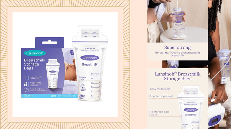  Breastmilk Storage Bags, pre-sterilized, Hygienically Doubled-Sealed, Easy to Use Milk Storage Bags
