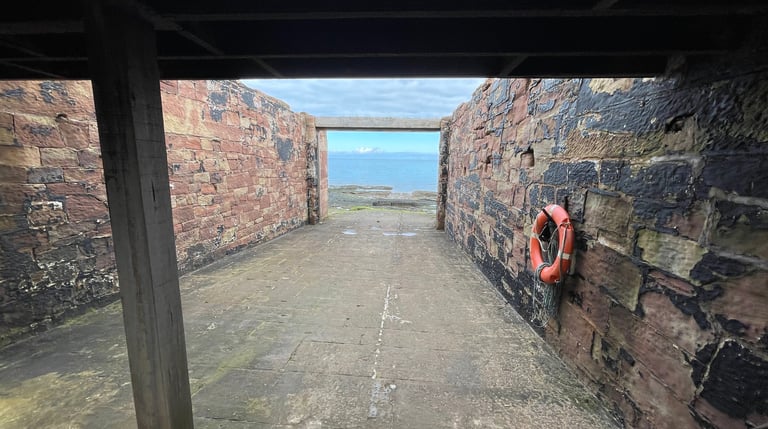 The old lifeboat station on the Hilbre Island, West Kirby, The Wirral