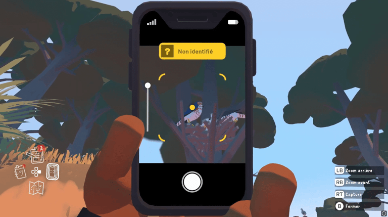 Scan d'un oiseau inconnu dans le jeu Alba : a wild life adventure