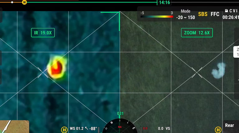 Bišono paieška termoviziniu dronu
