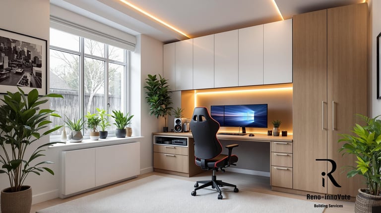 Complete Home Office Renovation with Custom Cabinets & Electrical Installation