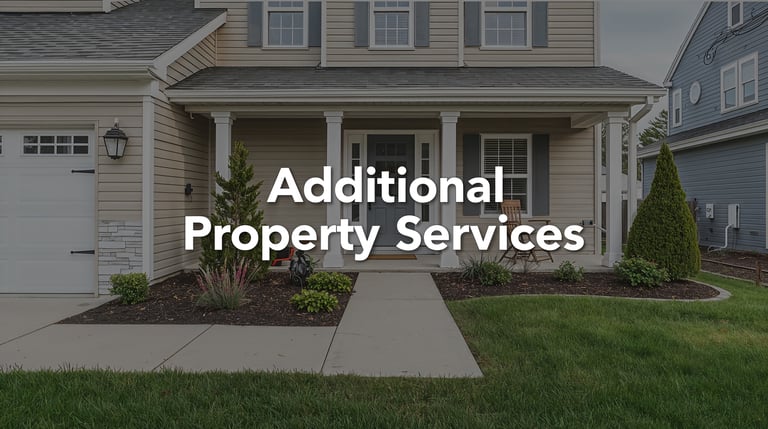 Clean home exterior with text Additional Property Services