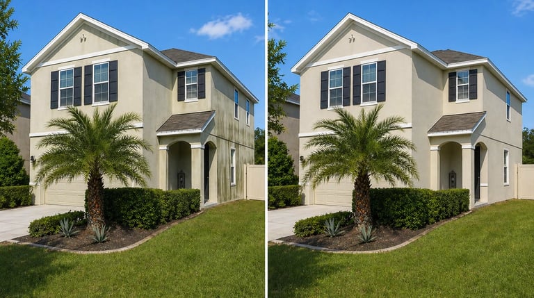 Before after house washing Epperson Ranch Wesley Chapel FL