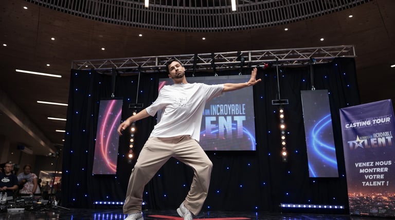 Danseur lors du casting tour talent dans un centre commercial