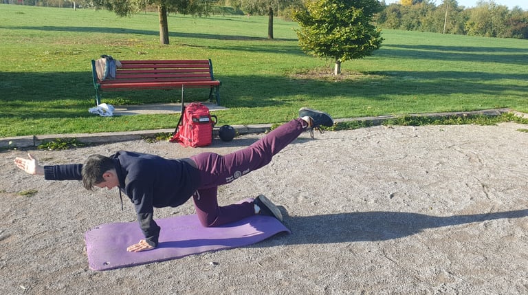 gainage bird dog Pilates yoga
