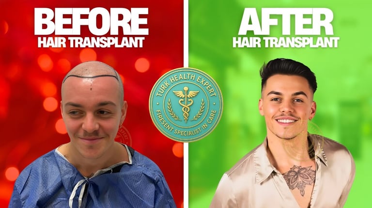 foto de antes y despues el injerto capilar con la FUE