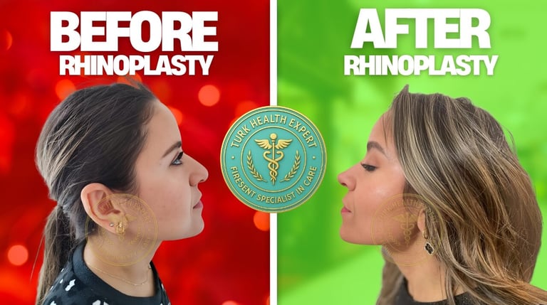 foto de antes y despues de la rinoplastia