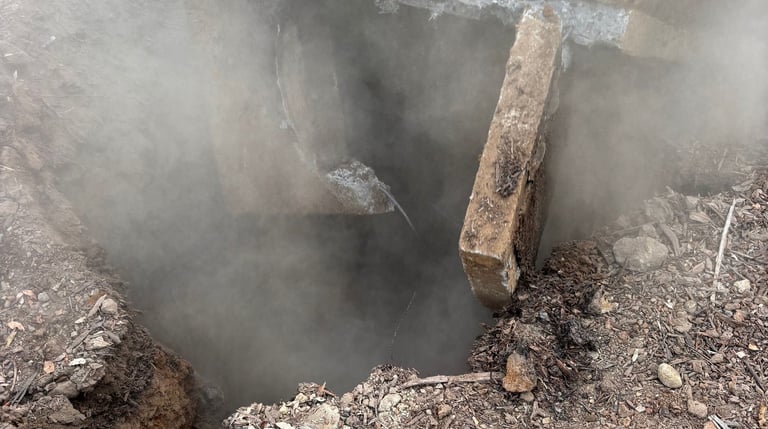 broken septic inspection woodland