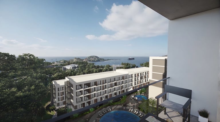 Türkiye'nin Bartın ilinin Amasra ilçesinde gerçekleşmesi planlanan Blue Amasra adında bir toplu konut projesinin görüntüsü.