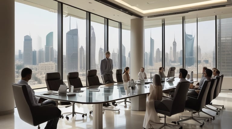 A professional agent visiting a client’s office to discuss debt collection.