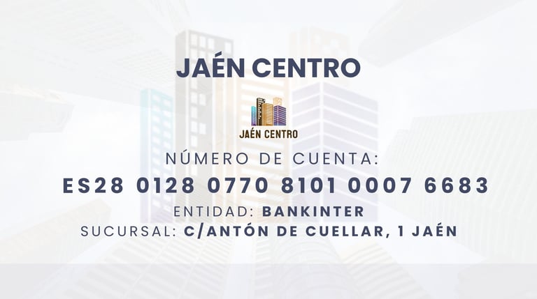 Jaen centro l Asociación de vecinos. Número de cuenta. banco. Jaén Centro. Centro Jaen