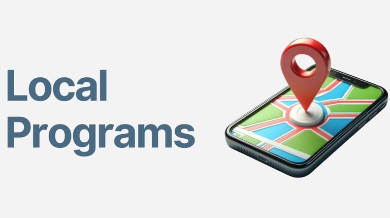 local programs with phone and map