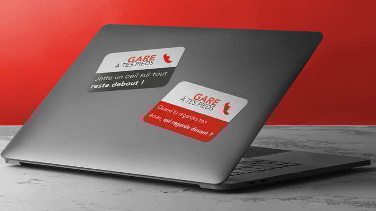 Sticker Gare à tes pieds Sécurité SNCF