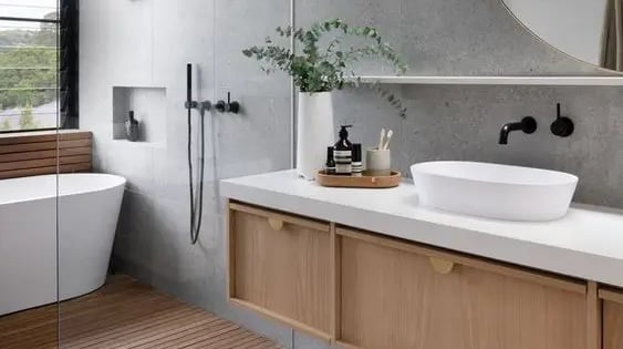 Modern bathroom with vanity