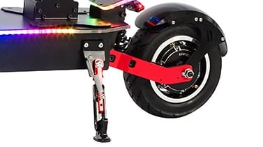 a scooter with a colorful light up