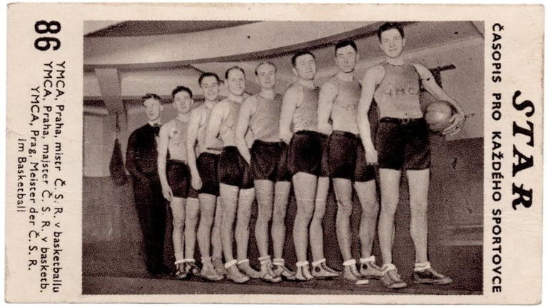 1934 Bonbons Fürth ChocolatStar Sport Rekord Čsr #86 Ymca Praha Basketball Team (Czechoslovakia)