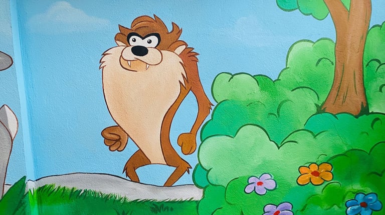 Pictură perete exterior Taz Looney Tunes.