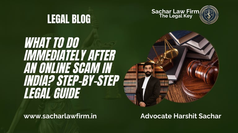 What to Do Immediately After an Online Scam in India? Step-by-Step Legal Guide