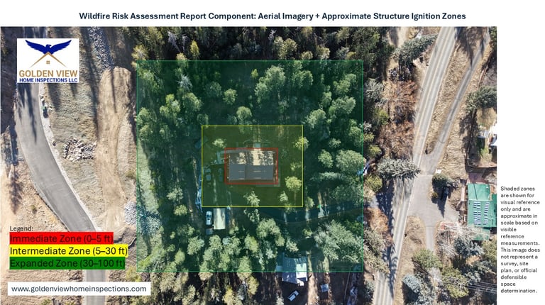 Structure ignition zones at a property in Evergreen, CO