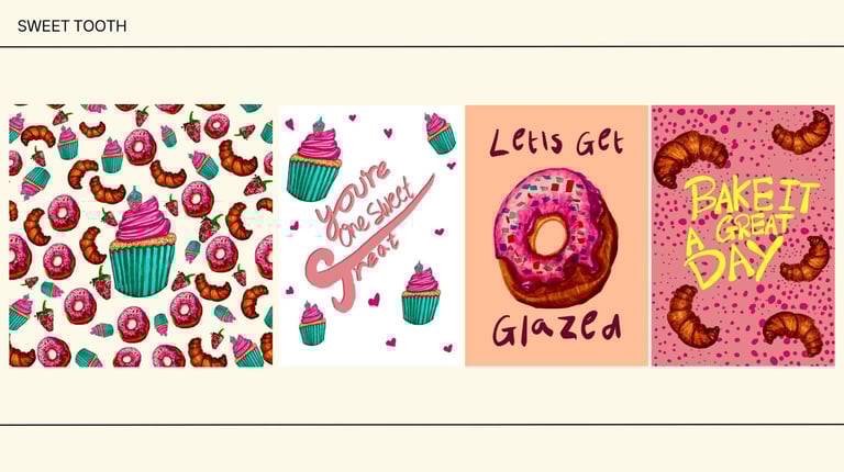 a variety of different types of greeting cards