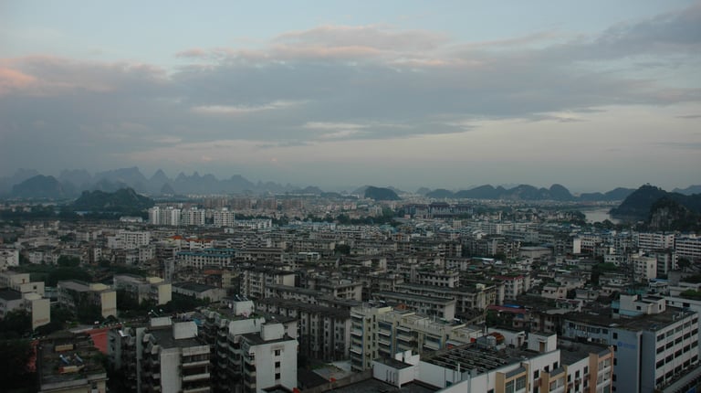 view from our hotel in Guilin, China